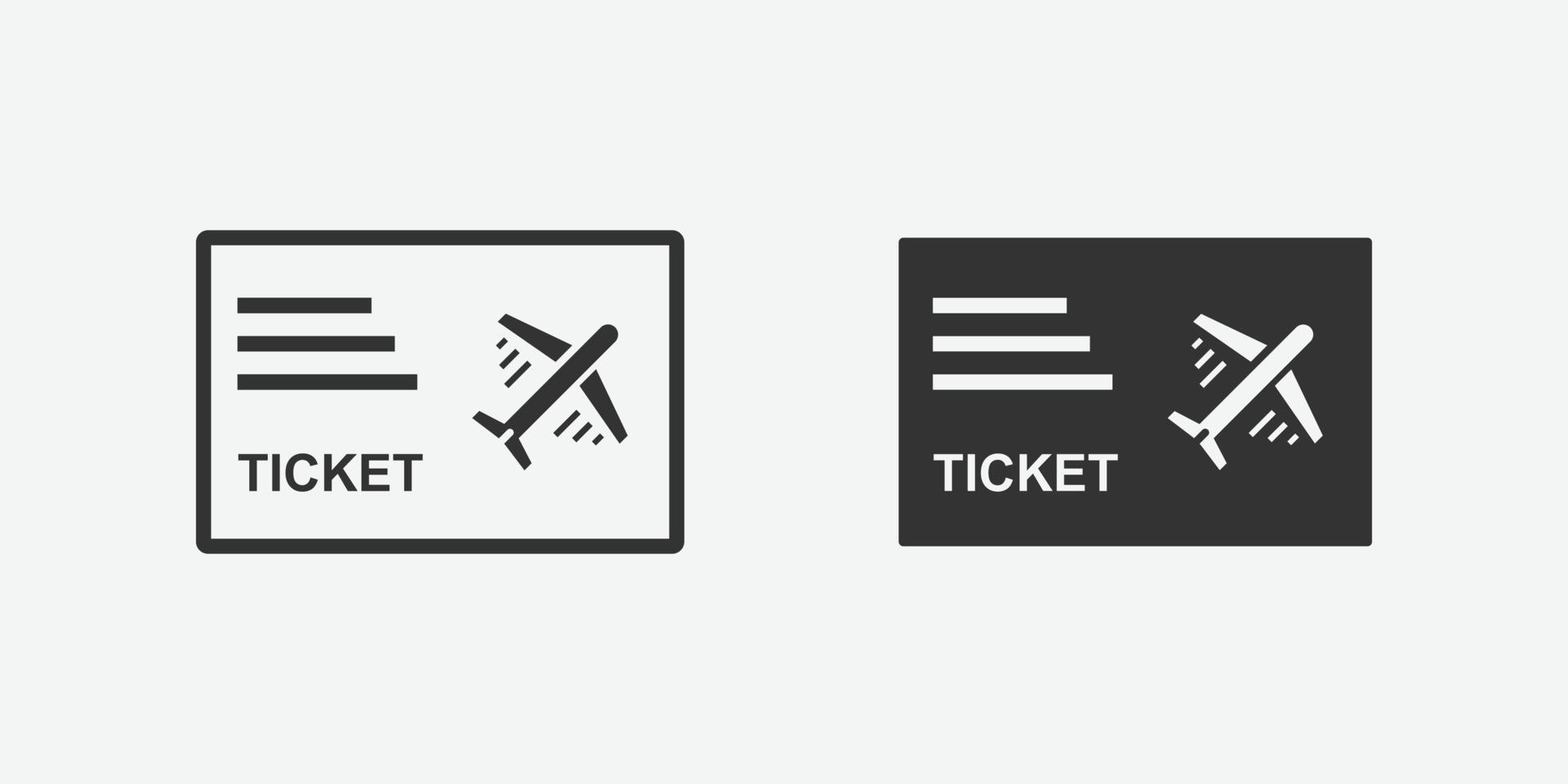airplane ticket isolated vector icon