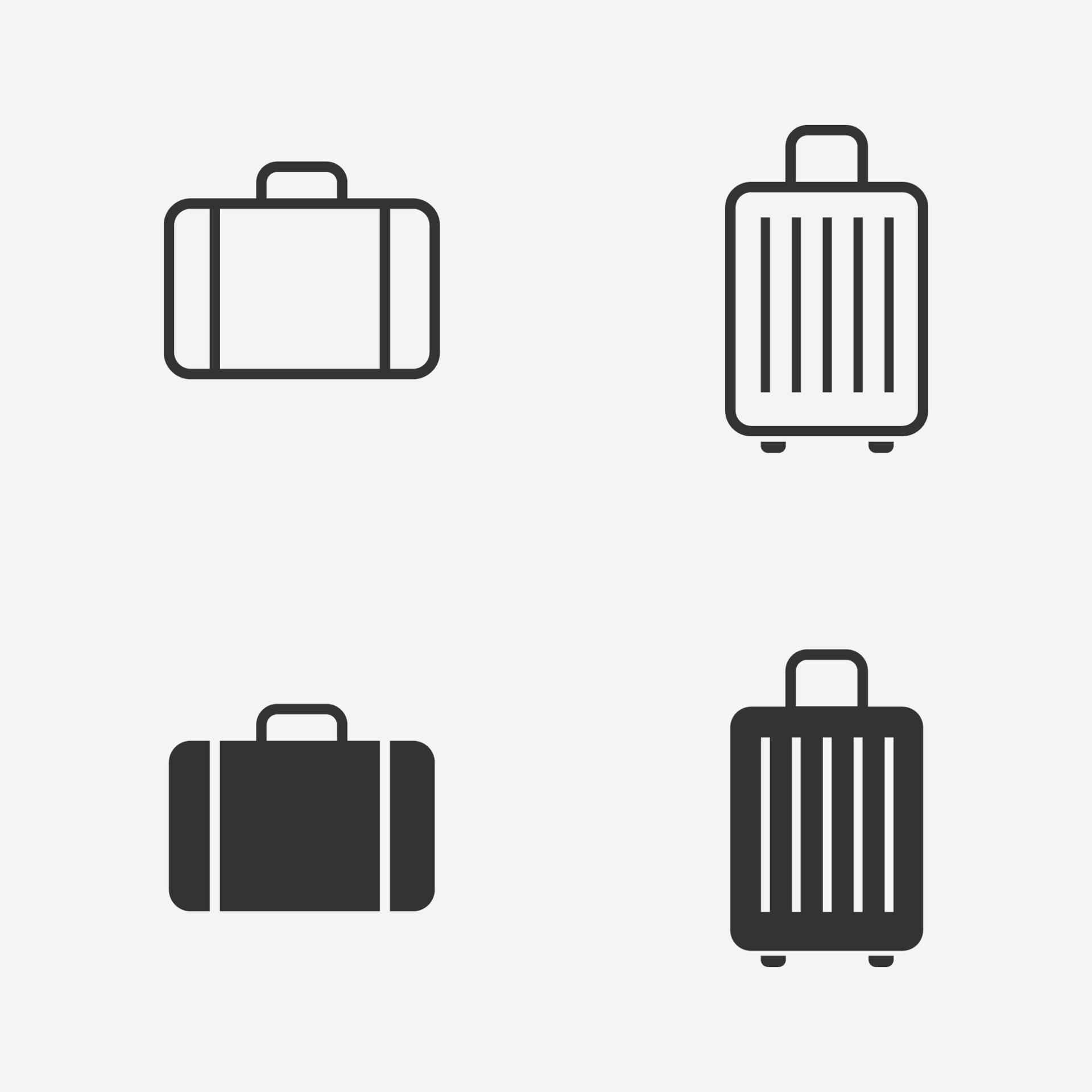 baggage icons set. vector illustration of suitcase for web 2243971
