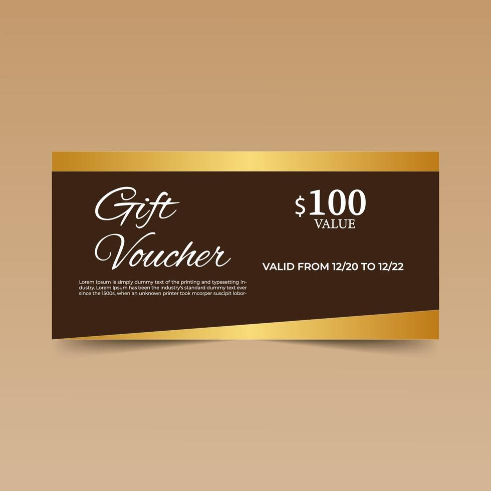 Grey  Gift Voucher Design Template vector