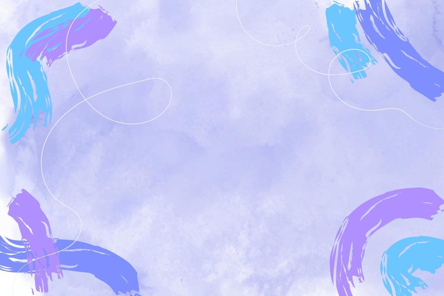 Blue watercolor background with pastel purple and blue abstract stains vector