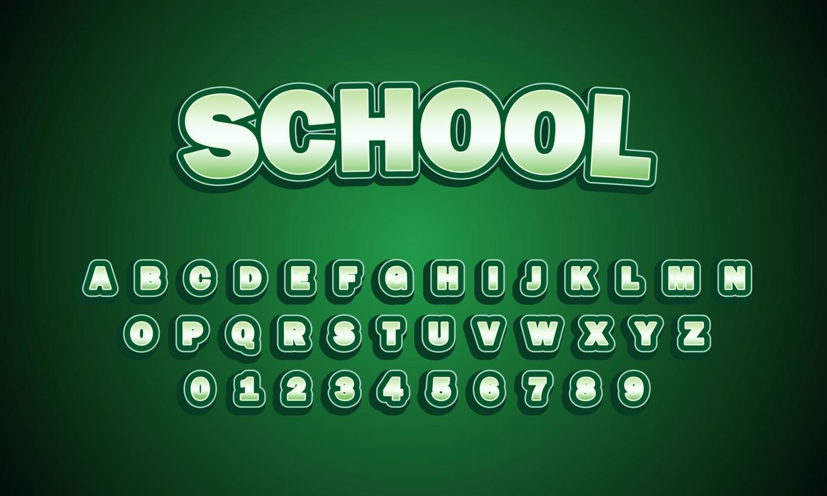 school font alphabet vector