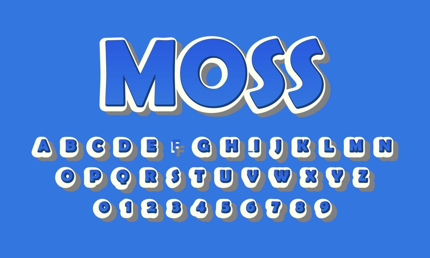 moss font alphabet vector