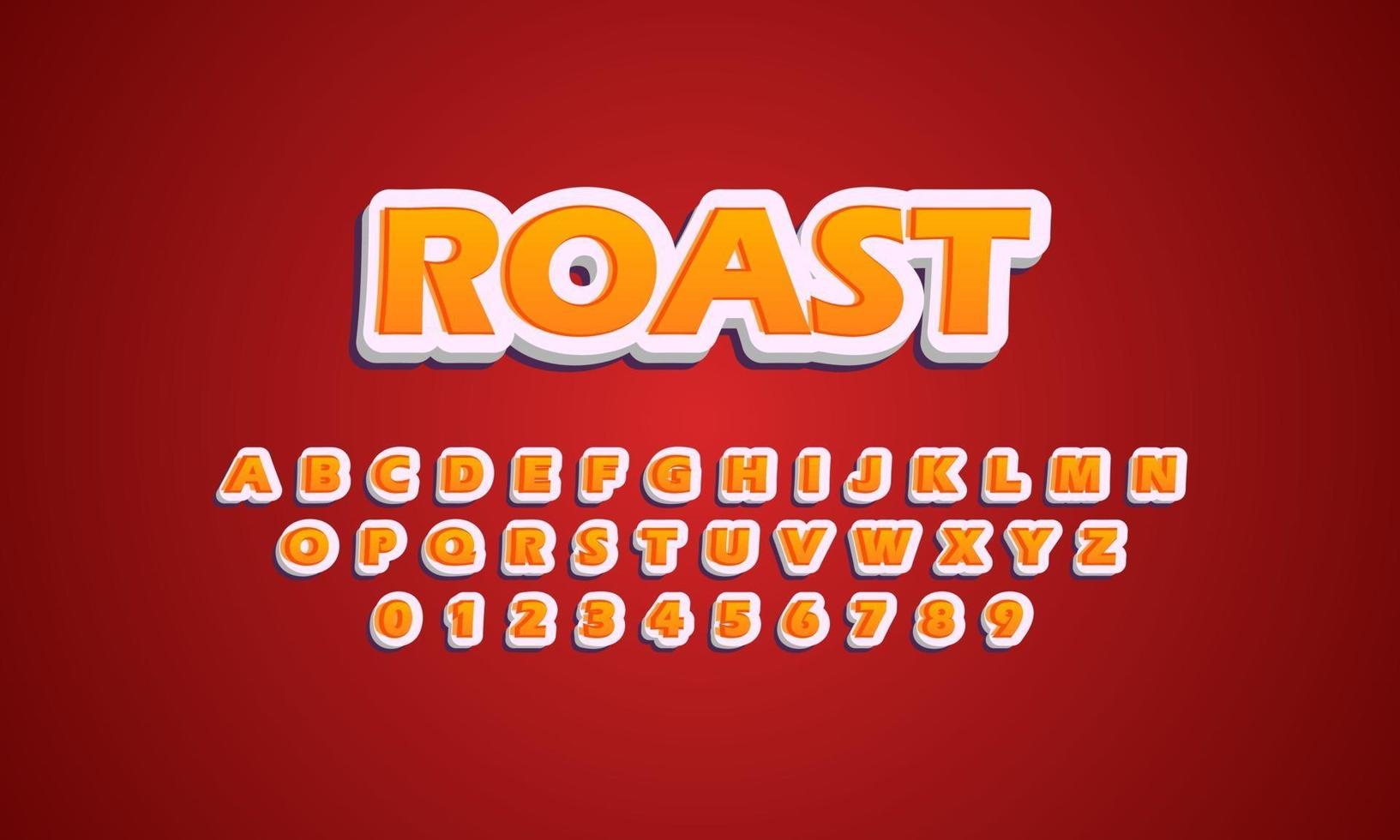 roast font alphabet vector