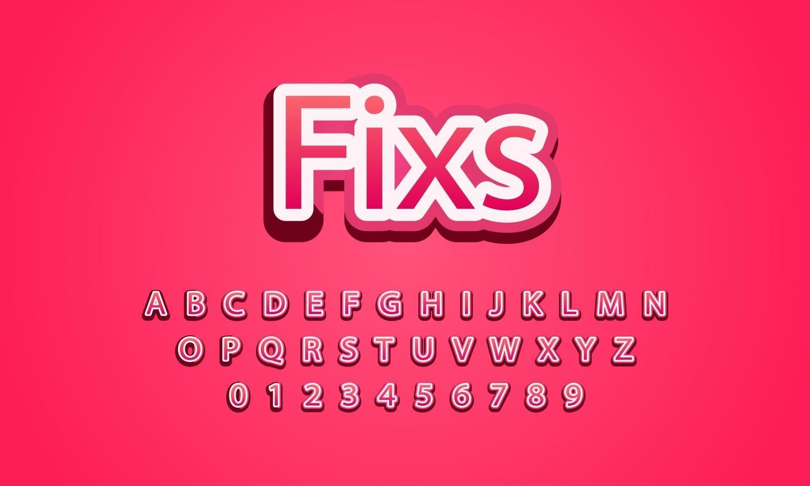 fixs font alphabet vector