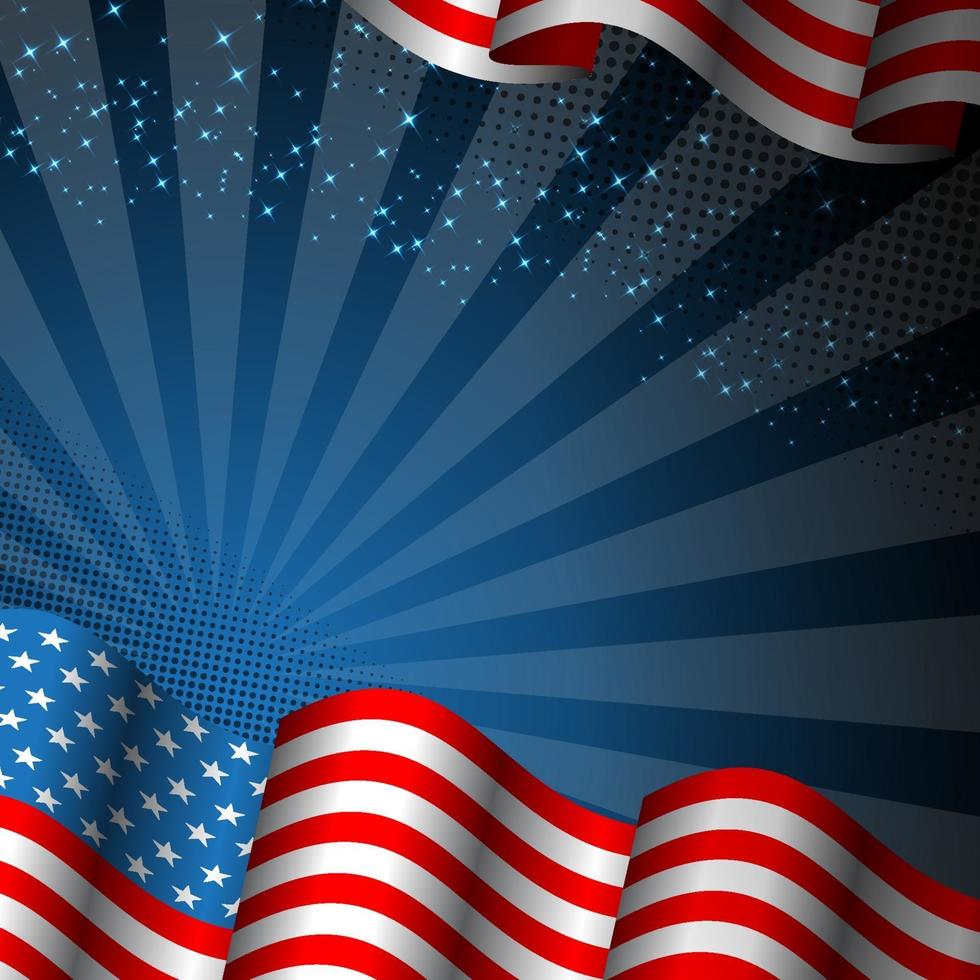 Realistic American Flag Background vector