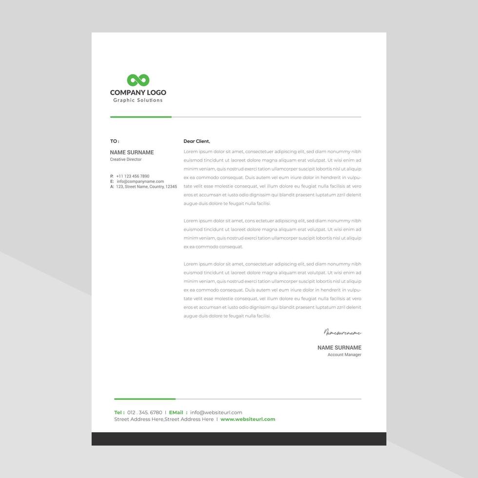 Abstract Letterhead Design Modern Business Letterhead Design Template vector