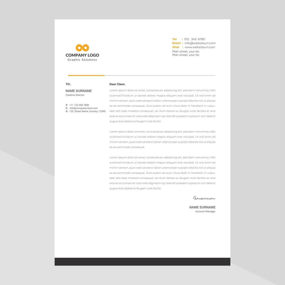 Business style letterhead design vector