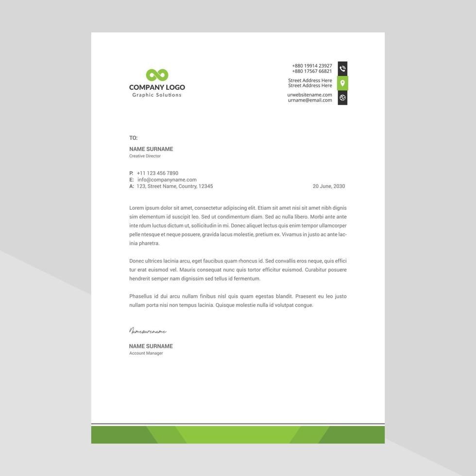 Abstract Letterhead Design Modern Business Letterhead Design Template vector