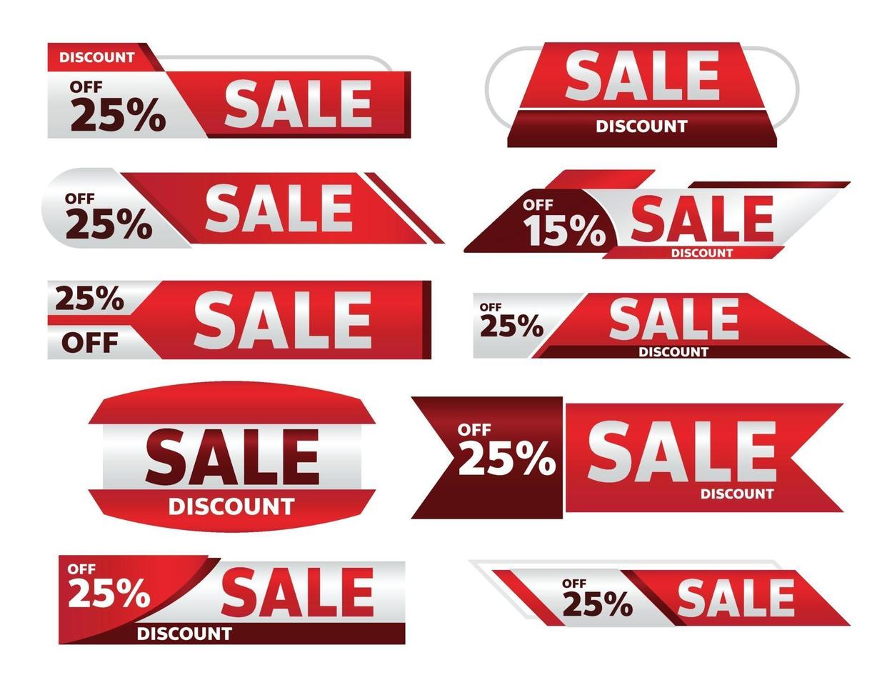 sale red banner promotion tag design for marketing vector