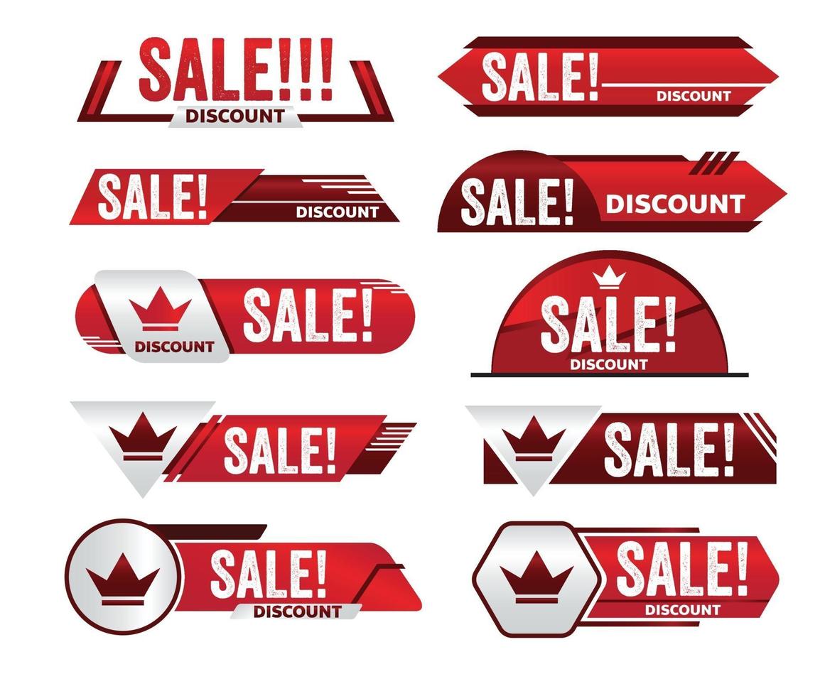 sale red banner promotion tag design for marketing vector