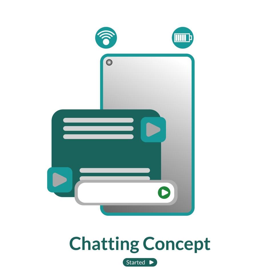 flat design chatting concept illustration, business concept your business vector