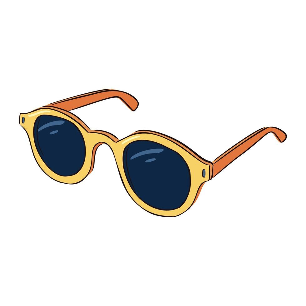 Hand Drawn Yellow and Orange Sunglasses vector