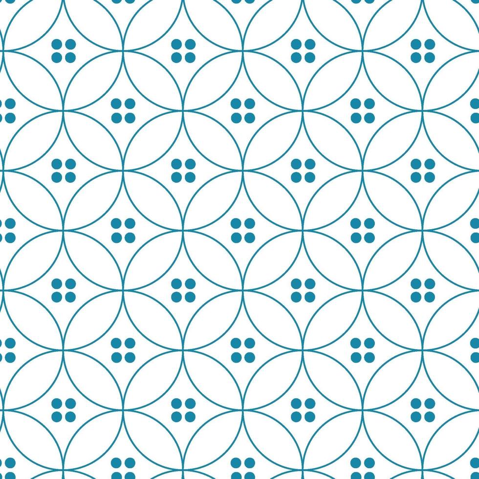 Seamless abstract modern geometric circle line pattern for elegant background. Blue geometric backdrop. Vector  Japanese Pattern.