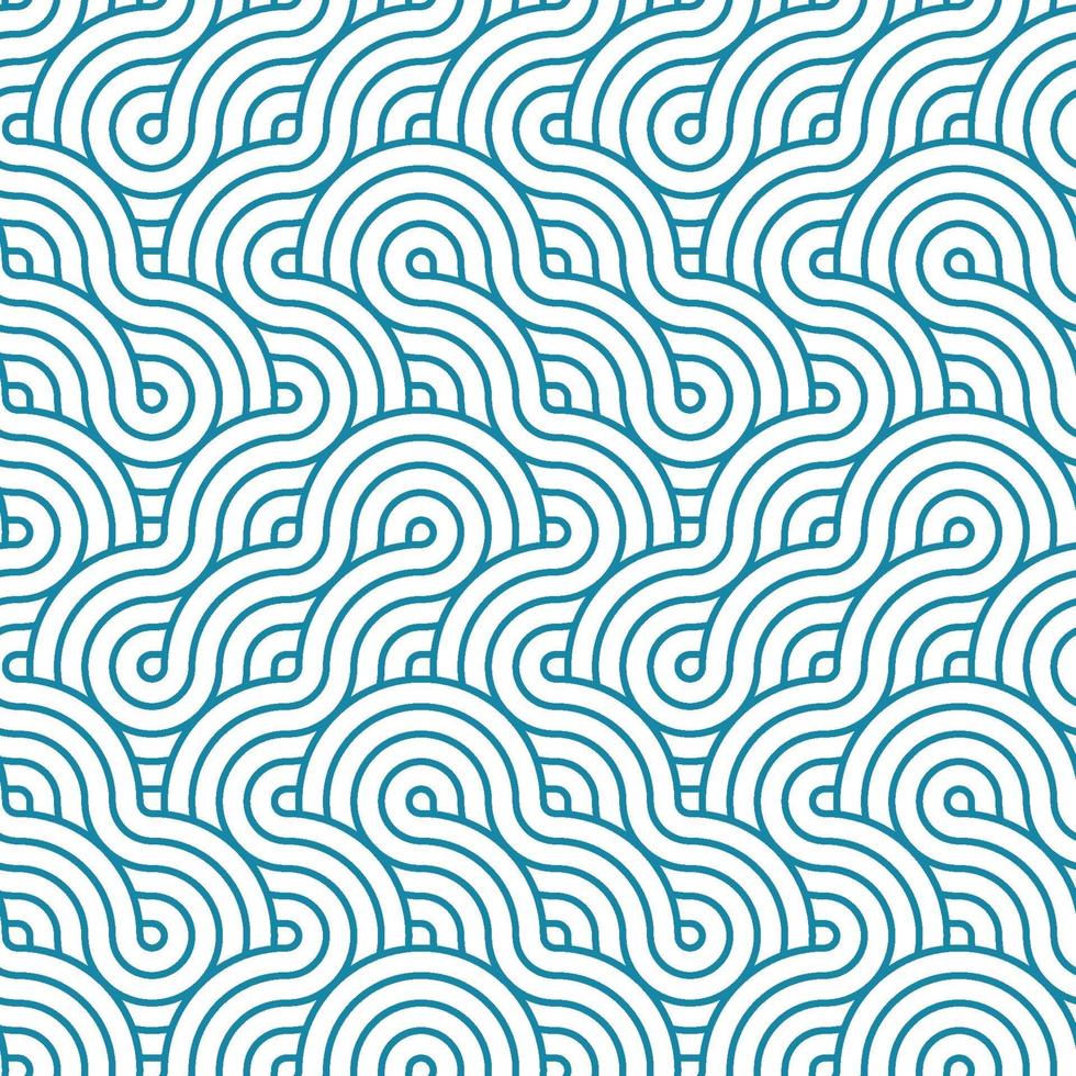 Blue and white stripes weaving texture. Japanese style wavy lines seamless pattern. Print block for fabric, apparel textile, wrapping paper. Minimal oriental vector graphic.