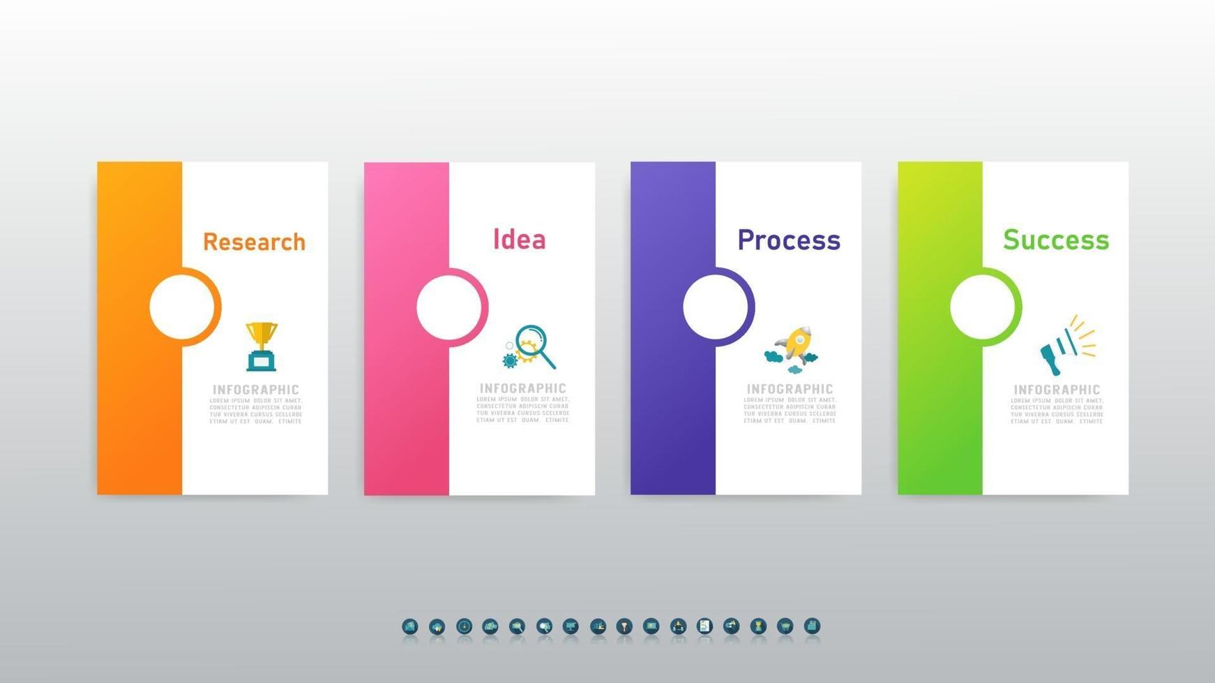Abstract infographics 4 number options for workflow or presentation. vector