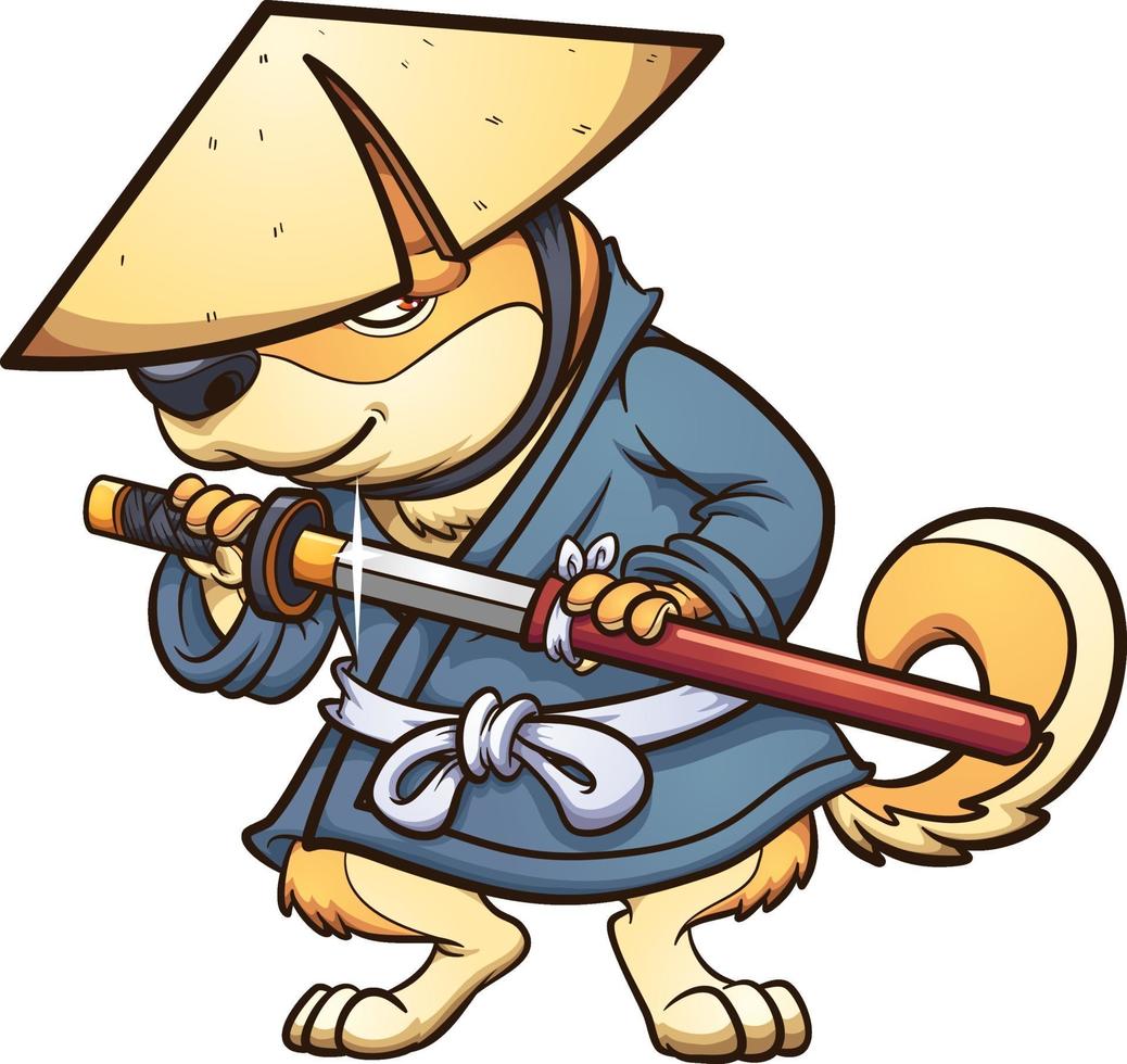 Samurai Shiba Inu vector