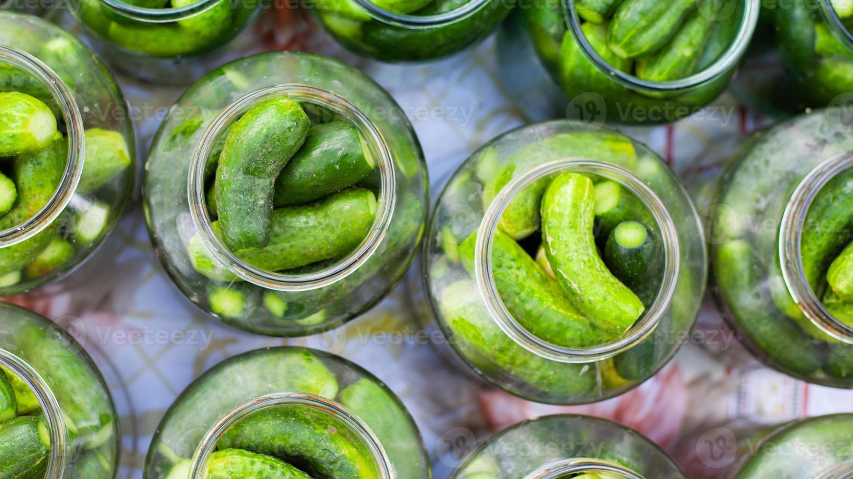 Canning pickled gherkins for the winter photo