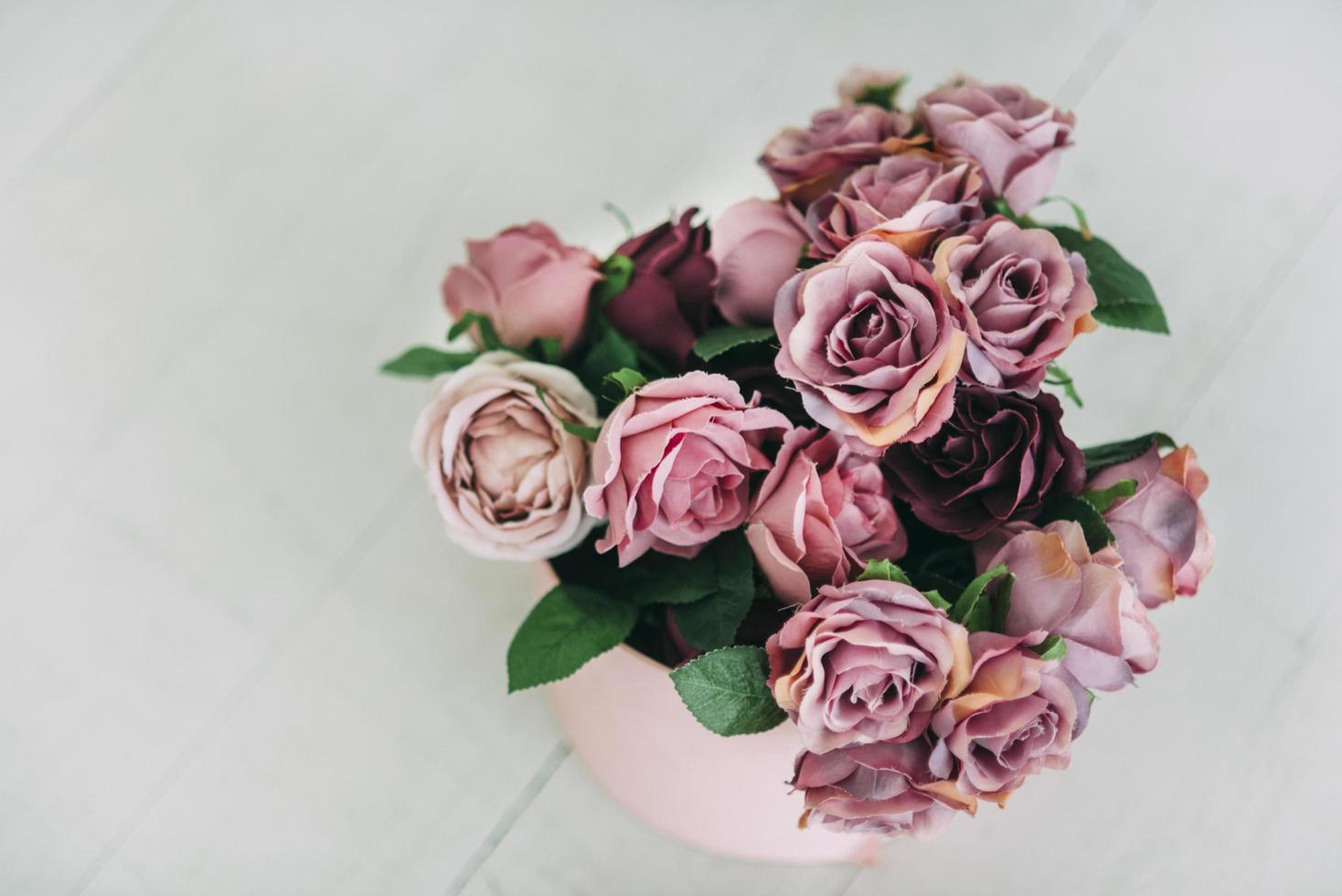 Top view of a purple bouquet photo