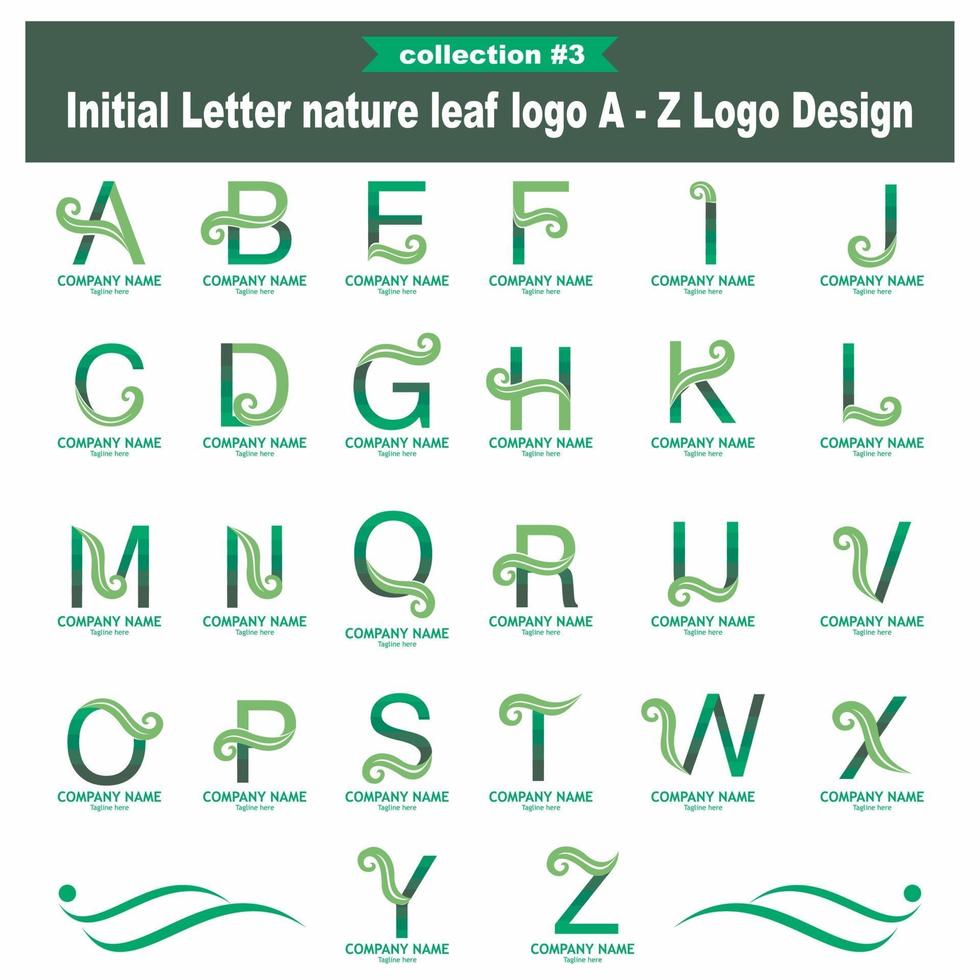 letra inicial naturaleza hoja logo vector