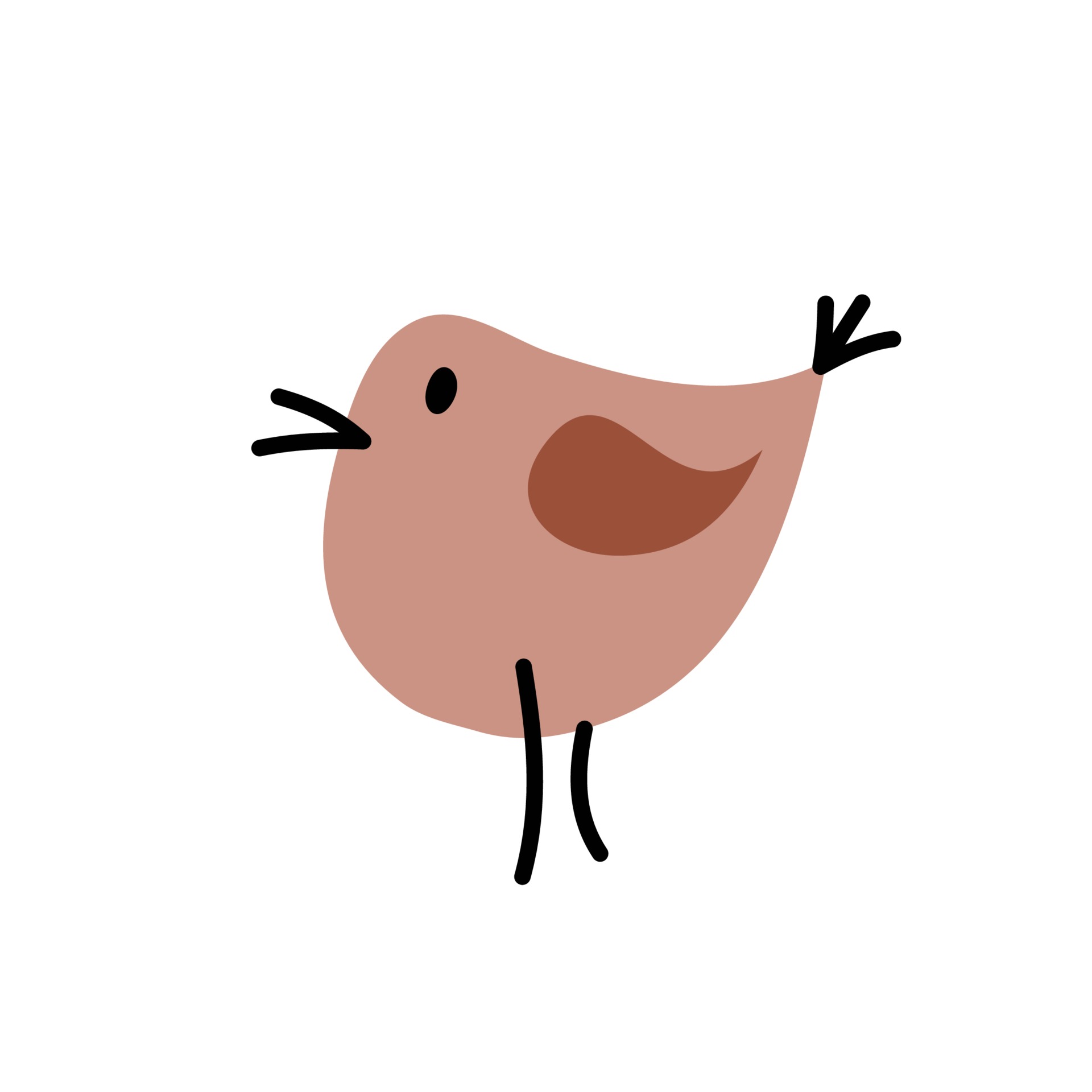 Cute vector bird. illustration isolated on a white background. Hand ...