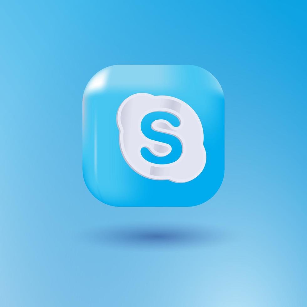 icono de skype 3d vector