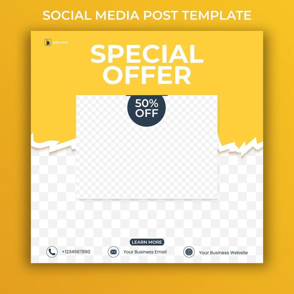 Editable minimal square banner template. social media post and web internet ads with photo collage for promotion. vector