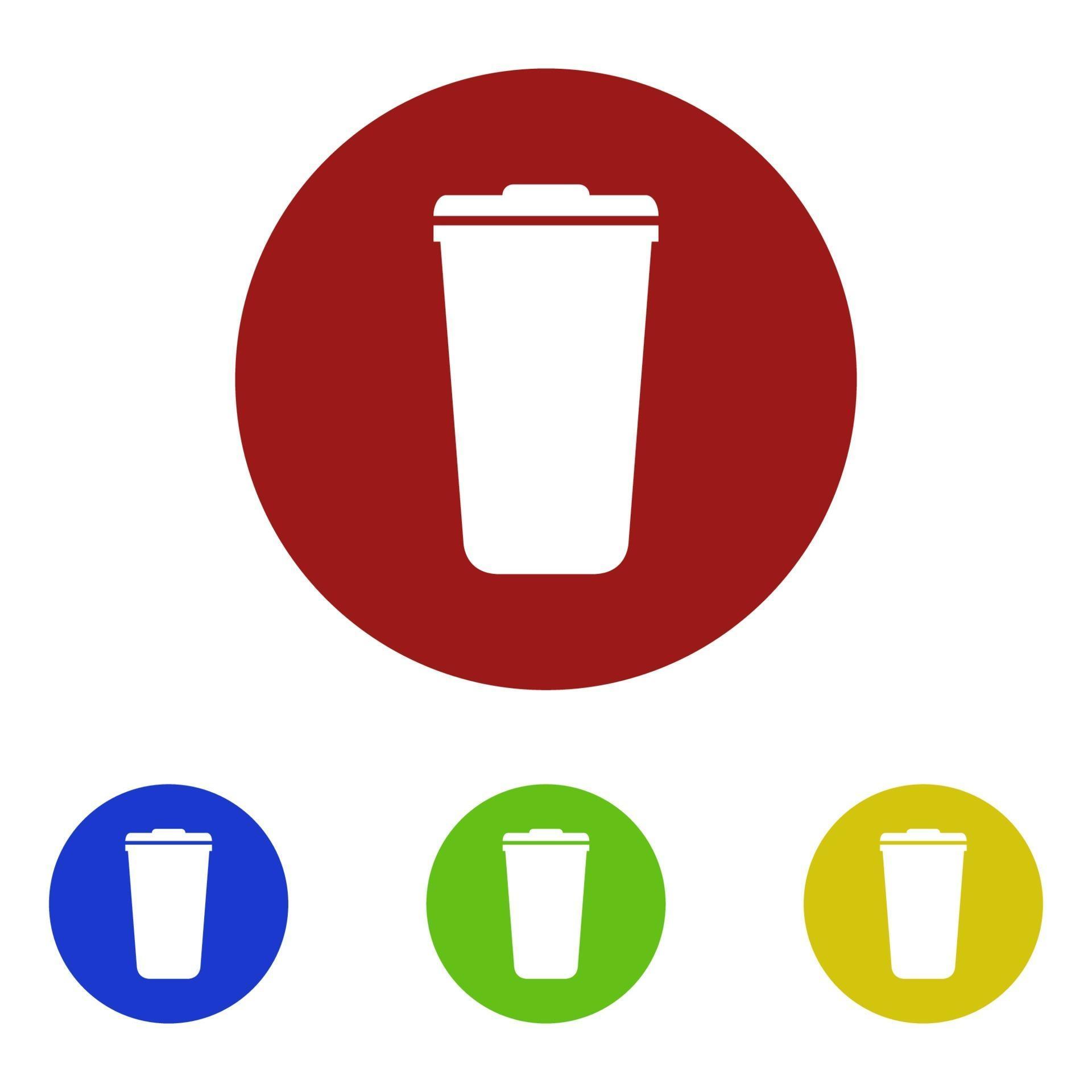 Trash Can Icon On White Background 2246738 - Download Free Vectors