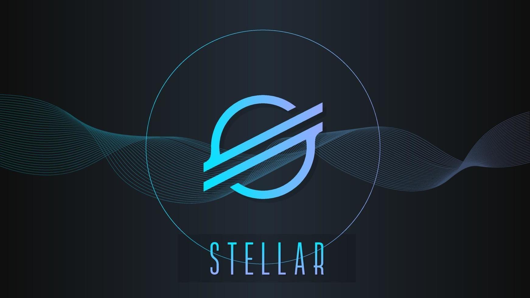 Stellar cryptocurrency colorful wave background. vector