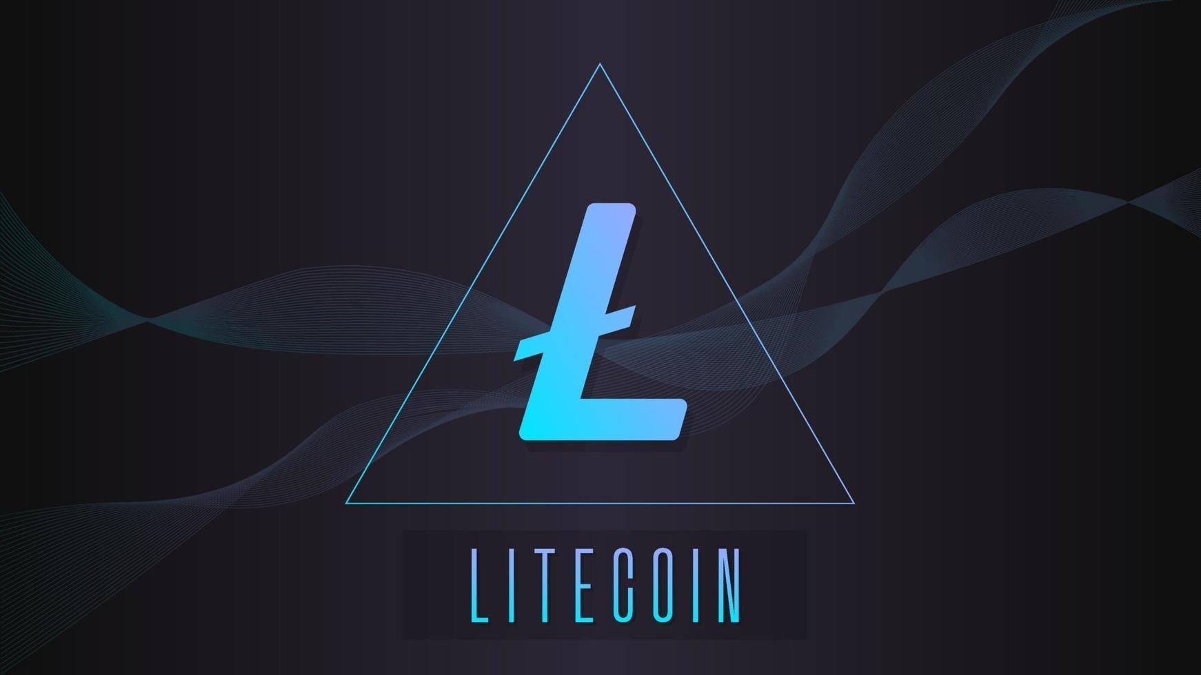 Fondo colorido de la onda de la criptomoneda de litecoin. vector