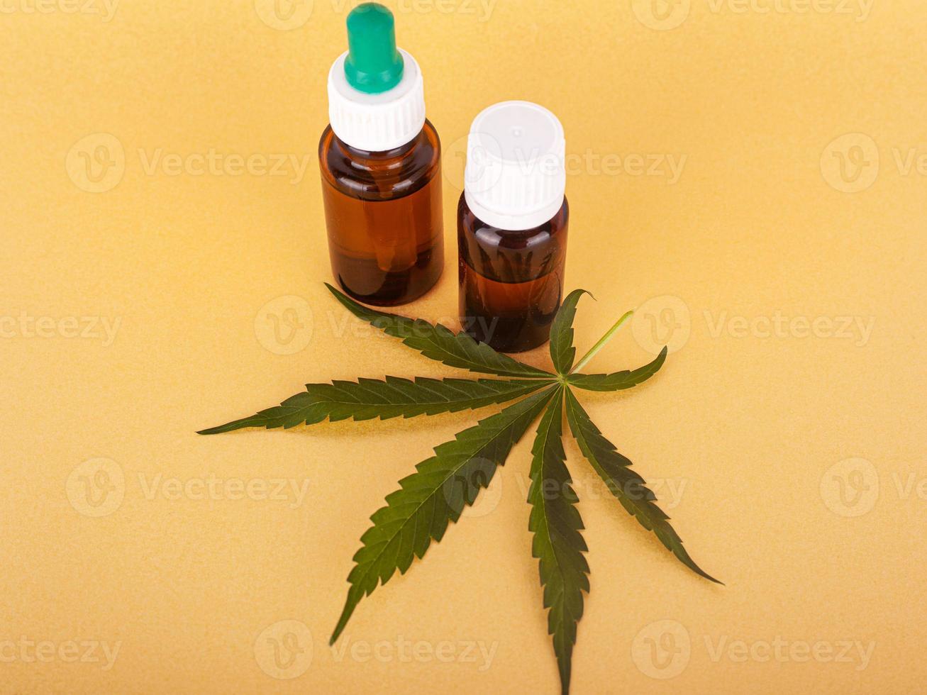 Extract medical cannabis oil, herbal elixir and natural remedy for stress and disease photo