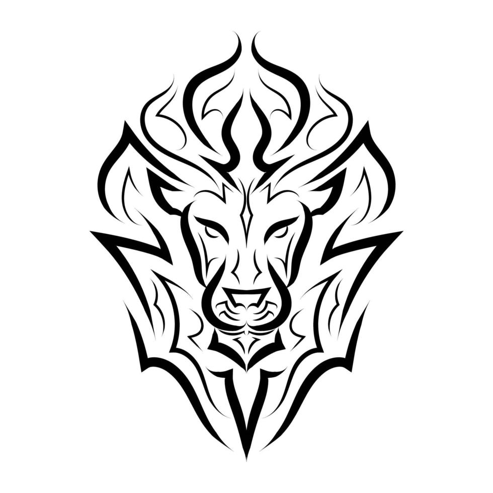 Black and white line art of the front of the lion's head. It is sign of leo zodiac. Good use for symbol, mascot, icon, avatar, tattoo, T Shirt design, logo or any design you want. vector