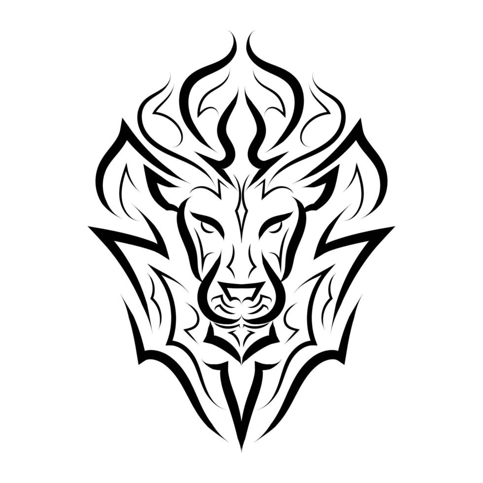 Black and white line art of the front of the lion's head. It is sign of leo zodiac. Good use for symbol, mascot, icon, avatar, tattoo, T Shirt design, logo or any design you want. vector