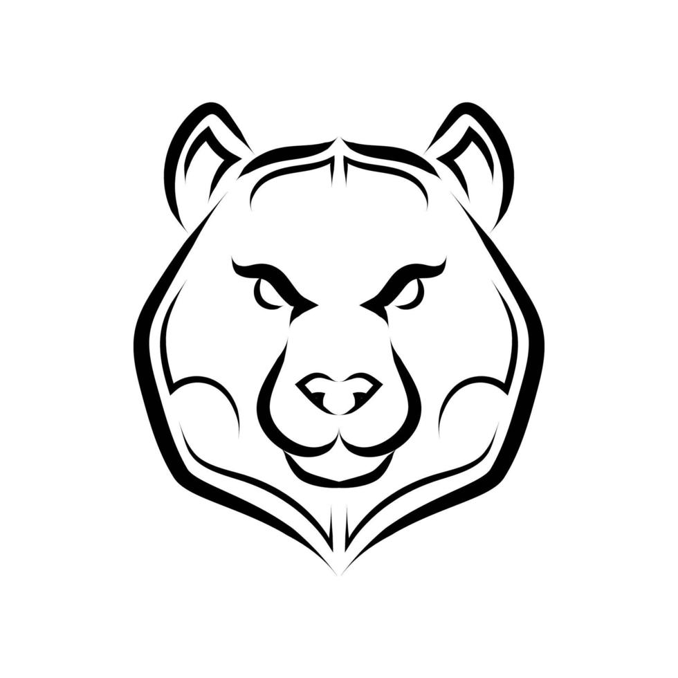 Black and white line art of bear head. Good use for symbol, mascot, icon, avatar, tattoo, T Shirt design, logo or any design you want. vector