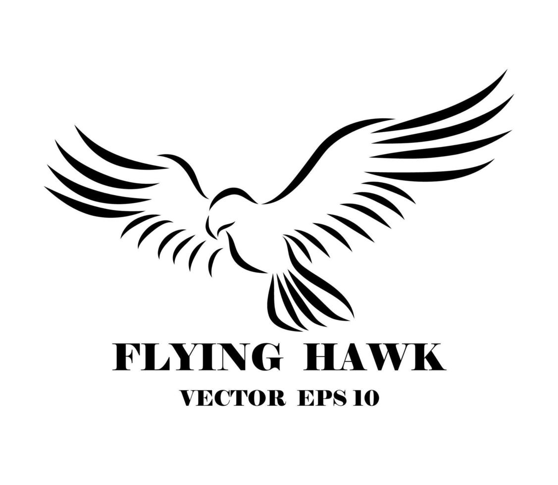logotipo de halcón que está volando eps 10 vector