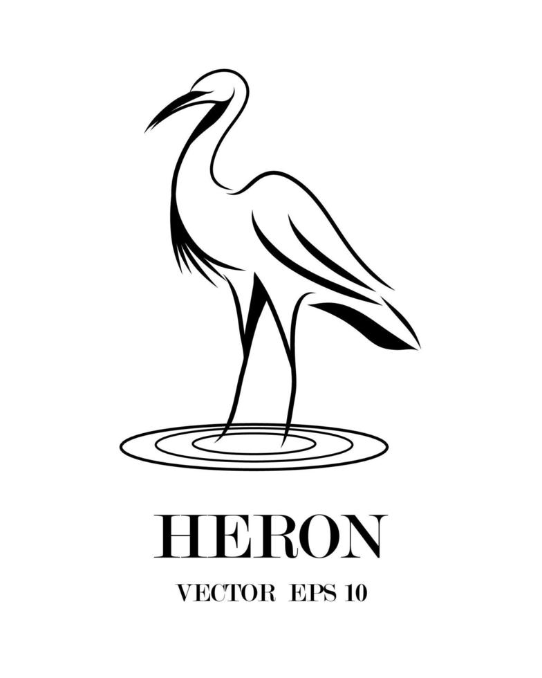 heron that is standing eps 10 vector