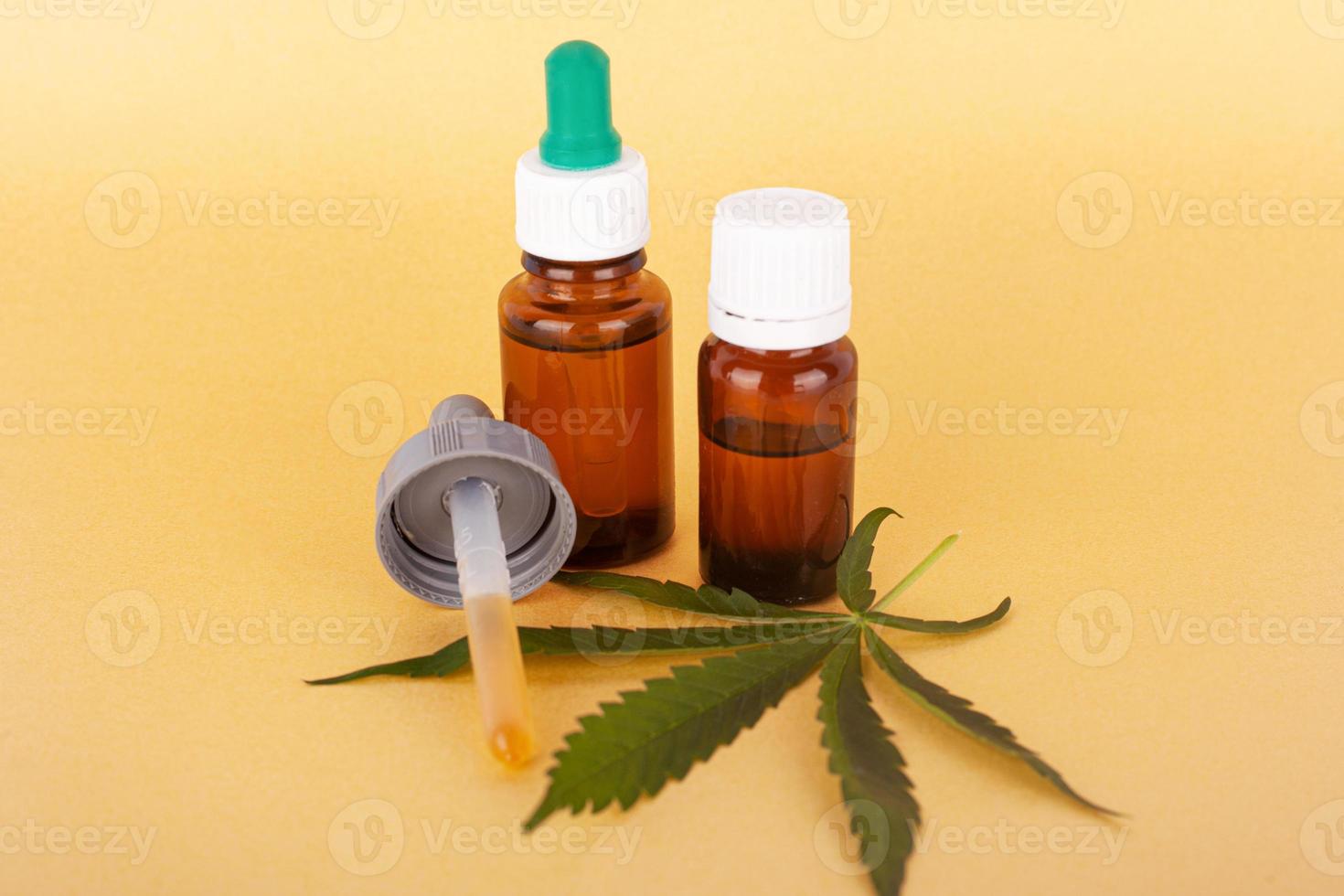 Extract medical cannabis oil, herbal elixir and natural remedy for stress and disease photo