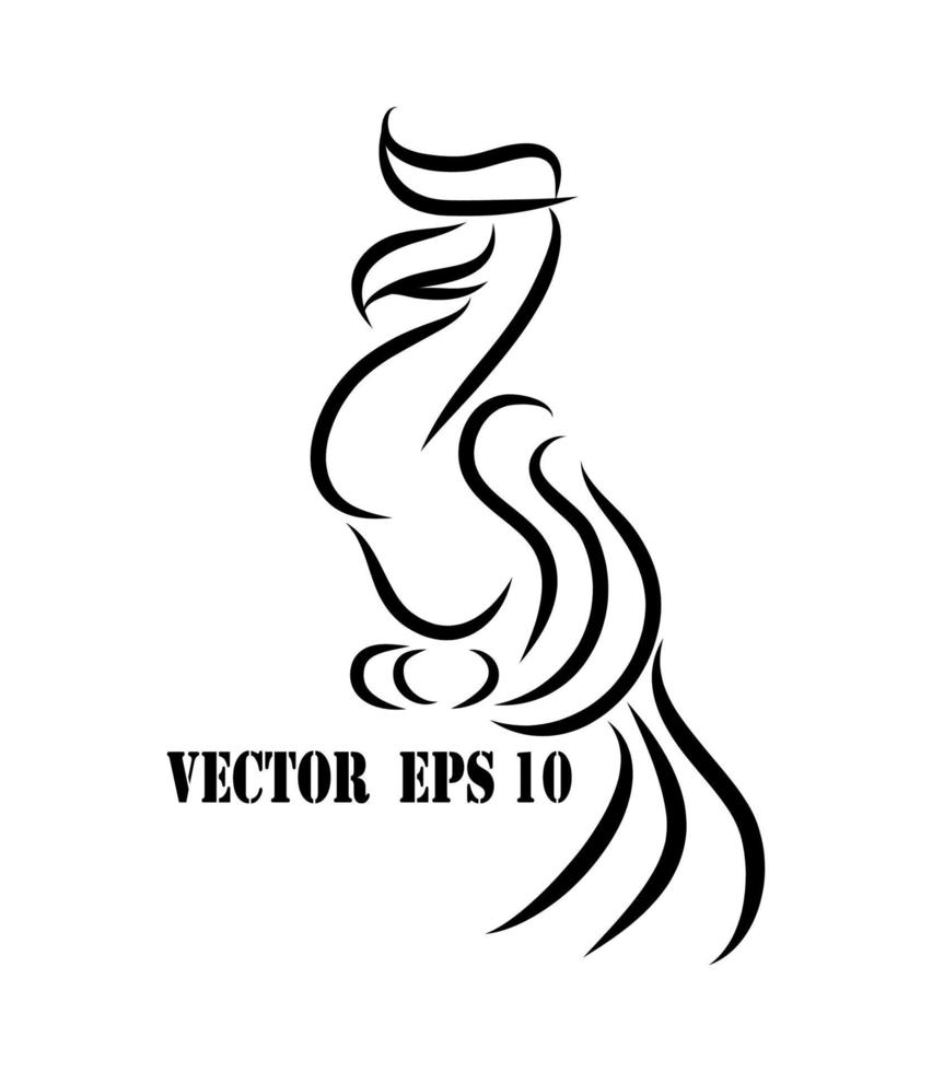 Line art of hornbill eps 10 vector