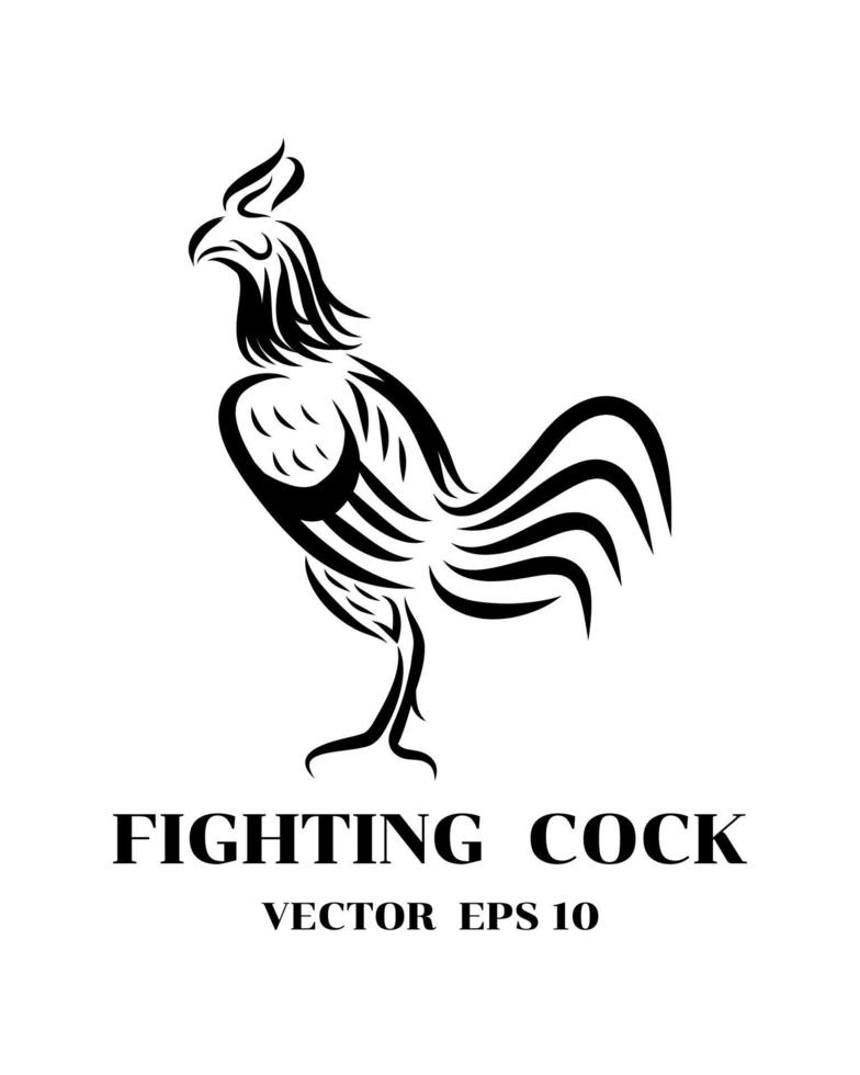 fighting cock eps 10 vector