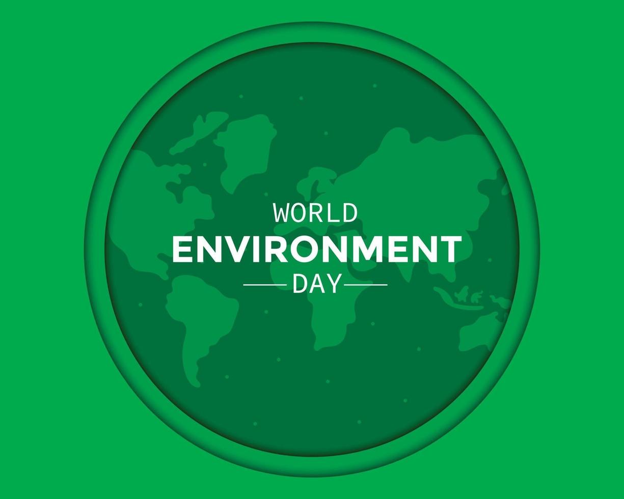 día mundial del medio ambiente con mapa del mundo vector