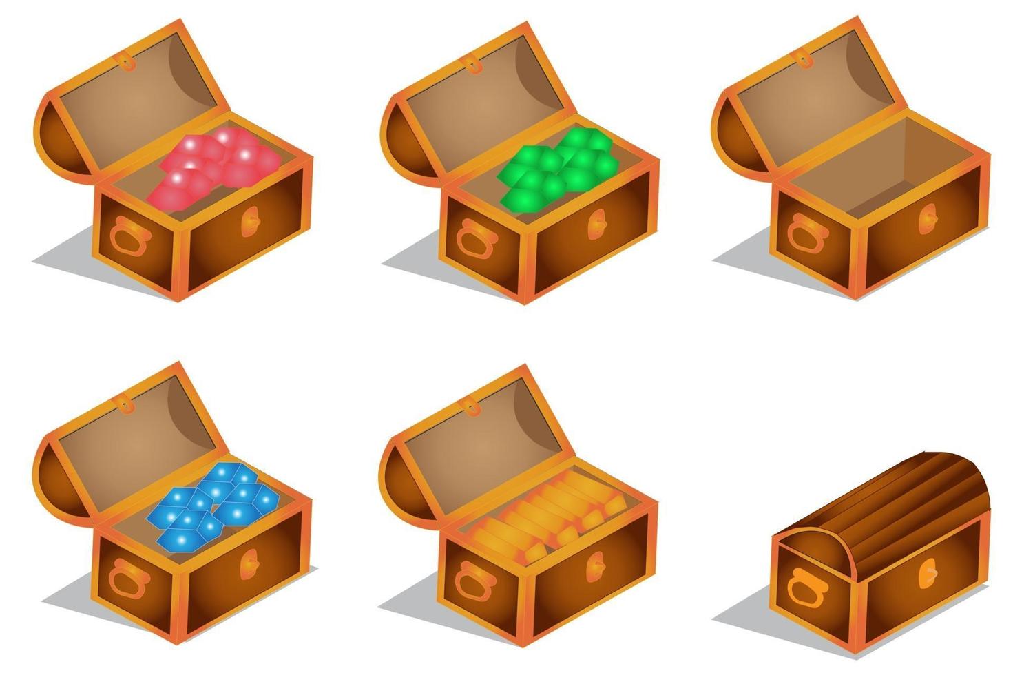 Isometric Treasure Chest and Game Asset vector