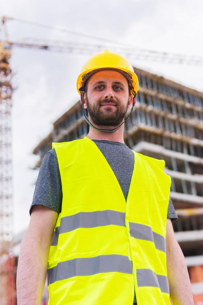 edificio, trabajador de la construcción, ingeniero, posar foto