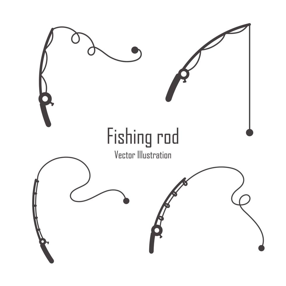 Vector fishing hook silhouette The concept of fishing lovers Isolated on  white background 2247218 Vector Art at Vecteezy