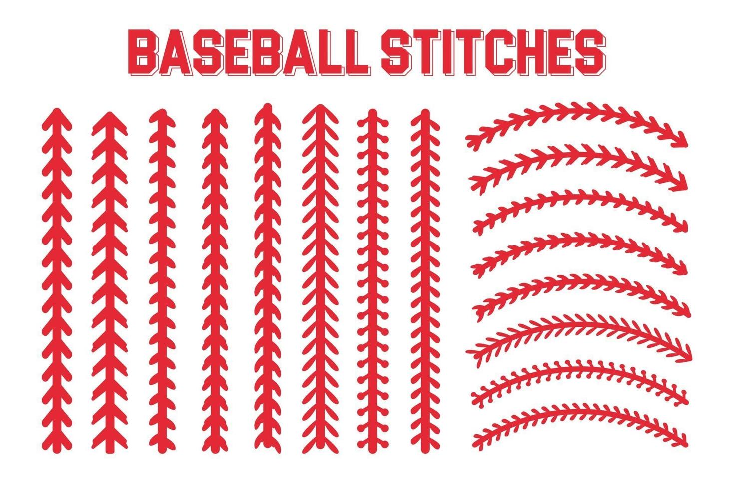 Red stitches of baseball Stitch design for baseball lovers vector