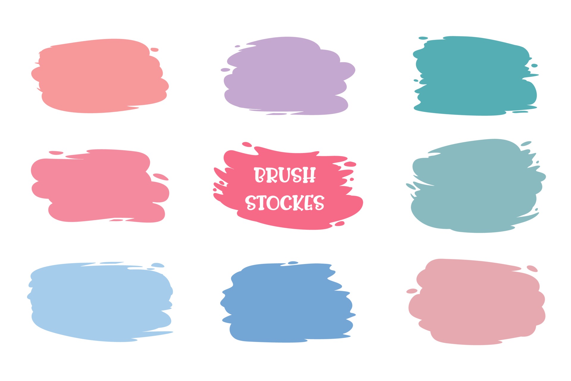 A colored brush that is painted as a text box. Isolated on white