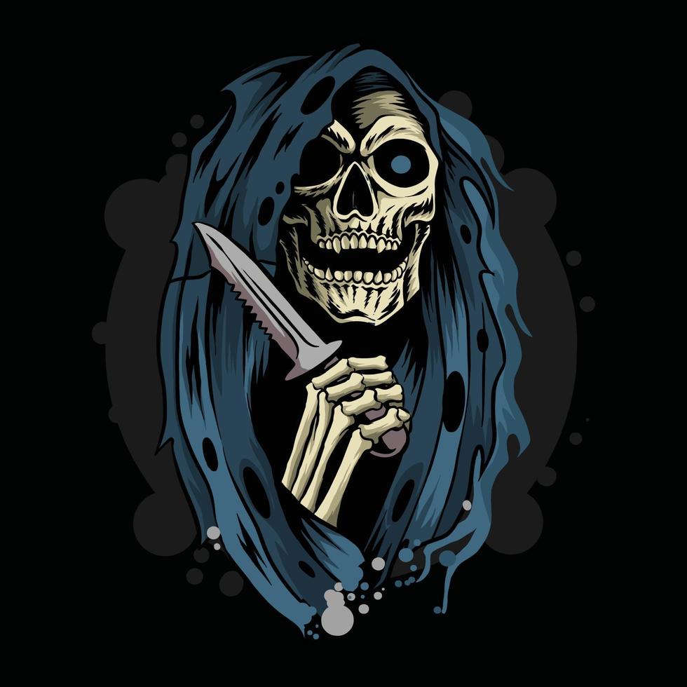 grim reaper death angel holding a dagger vector