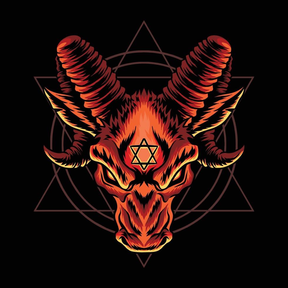 devil's goat head for metal rock band logo vector artwork