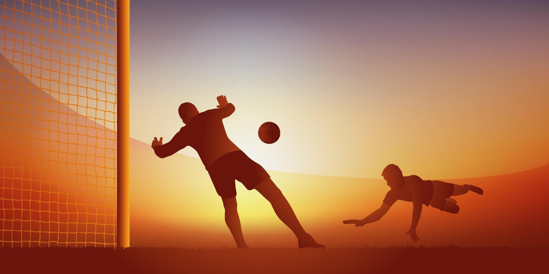 Header Goal in a Football Match. 2247452 Vector Art at Vecteezy