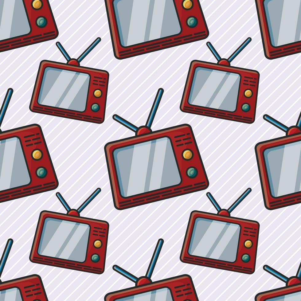 analog television seamless pattern illustration vector