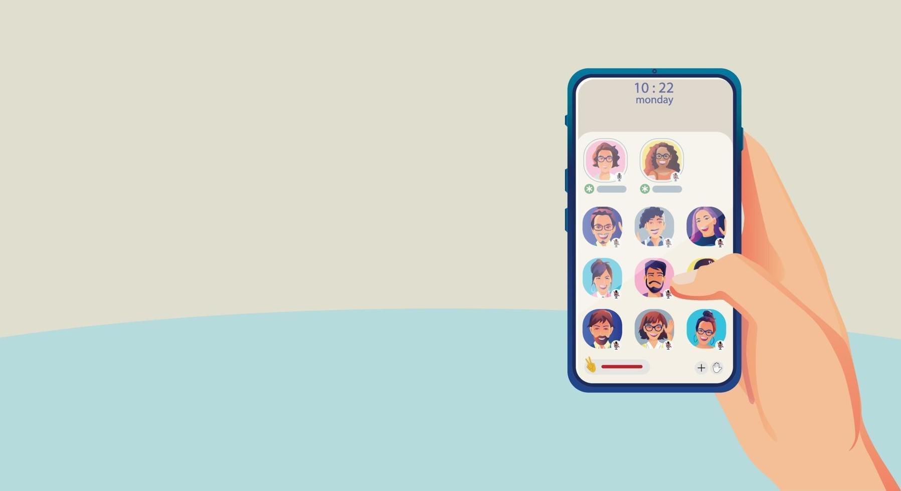 Social network concept with smartphone and user profiles vector