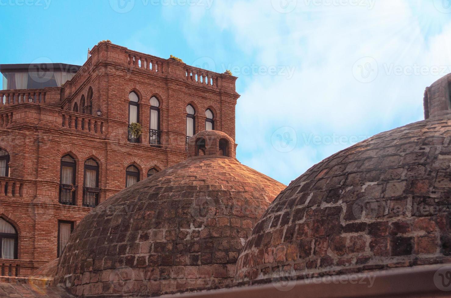 Thermal sulfur bath brick domes in Tbilisi, Georgia photo